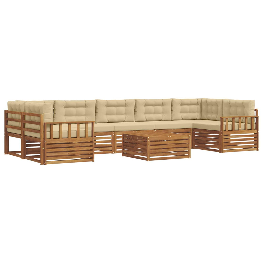 Ensemble de canapés d'extérieur 8 pcs naturel et beige
