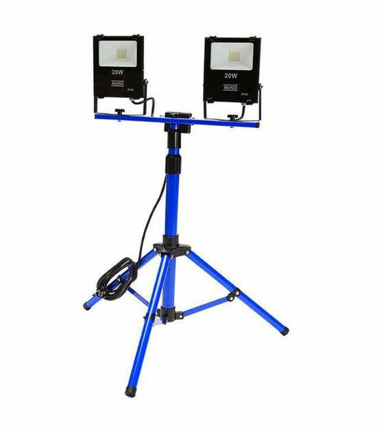 Trépied en aluminium avec deux projecteurs 20w smd ip65 alyco alyco 199228