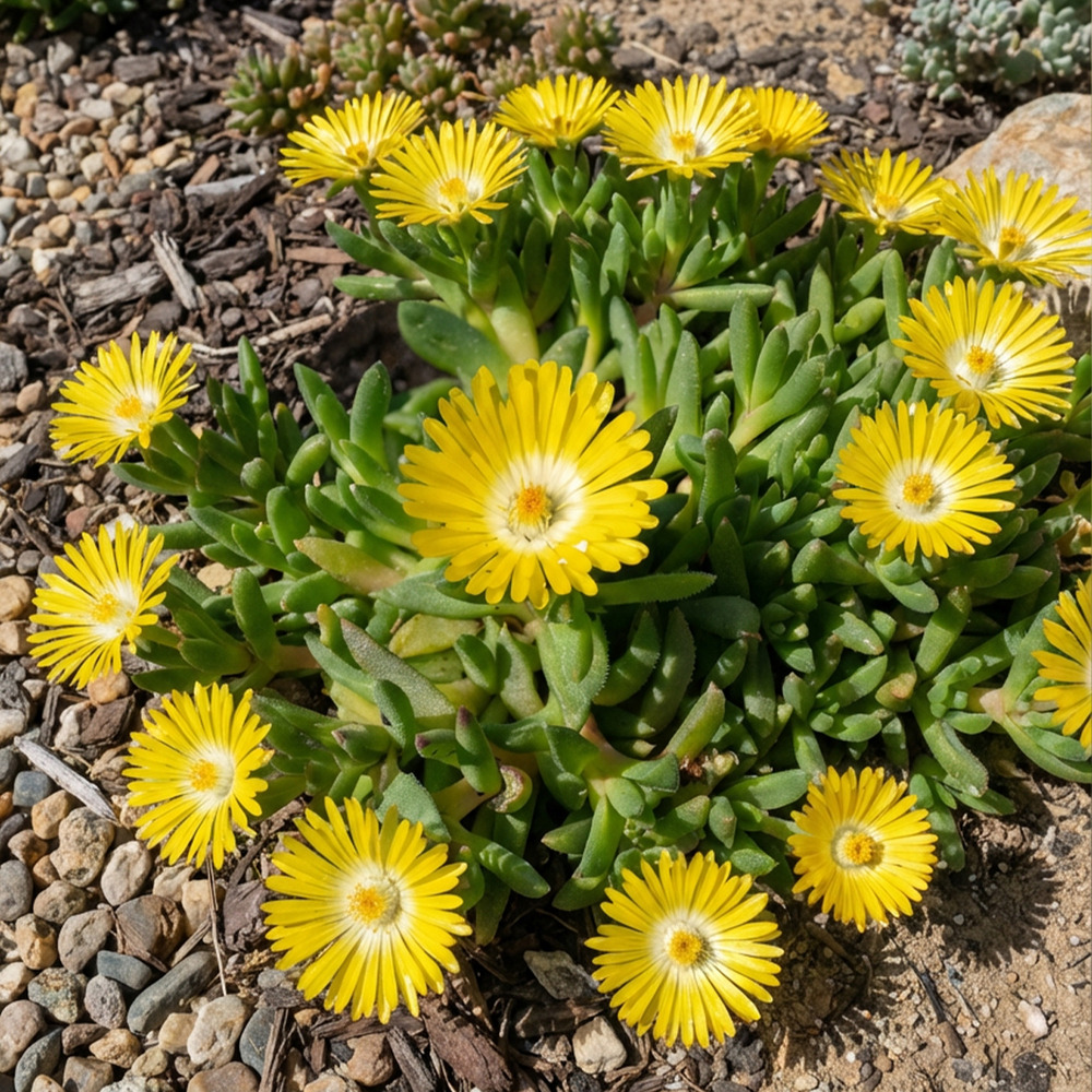 Lot de 3 - delosperma congestum - fleur glace - h. 10-20 cm