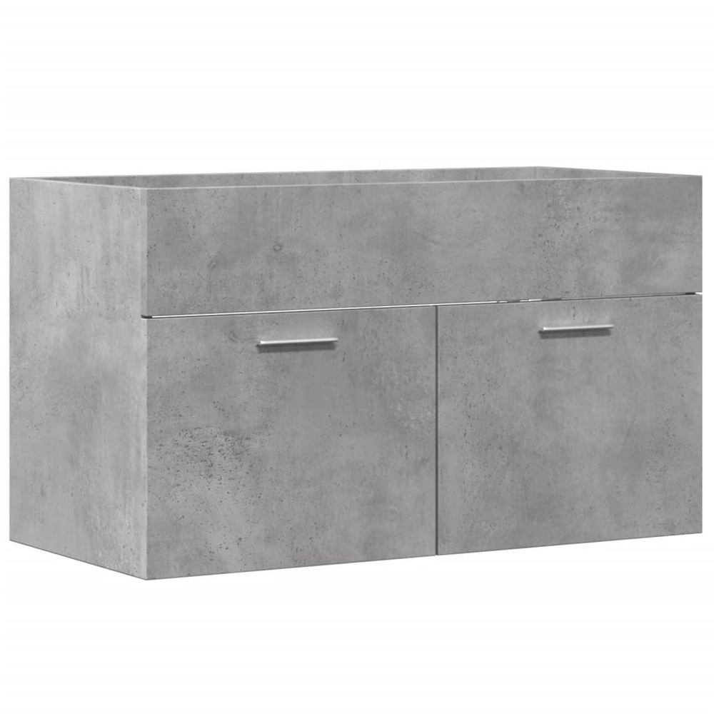 Armoire de lavabo de salle de bain gris béton bois d'ingénierie