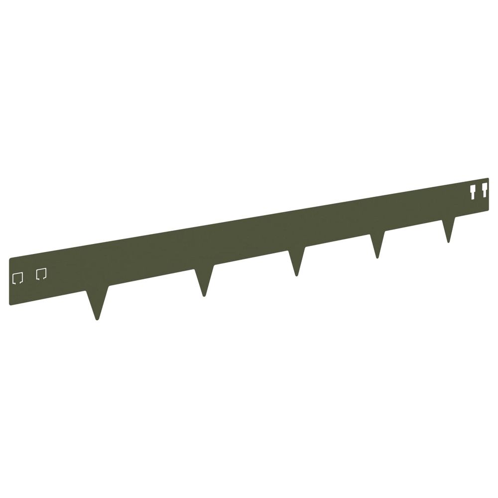 Bordure de pelouse 20 pc 100 x 12 cm acier vert olive