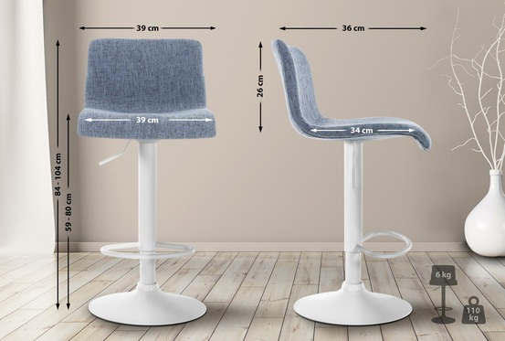 Tabouret de bar hoover tissu w