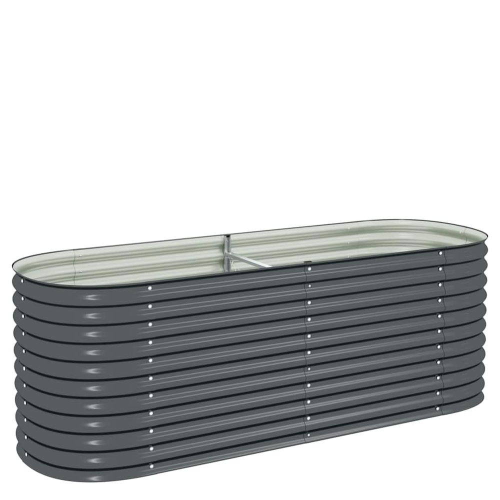 Lit surélevé de jardin 240x80x81 cm acier galvanisé gris
