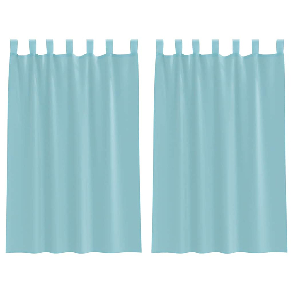 Rideaux en voile avec boucles 2 pcs turquoise 140x175 cm