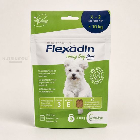 Flexadin young dog mini 60 comprimés à mâcher pour chiot 60 bouchées