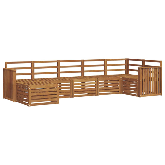 Ensembles de canapés 7 pcs naturel bois d'acacia massif
