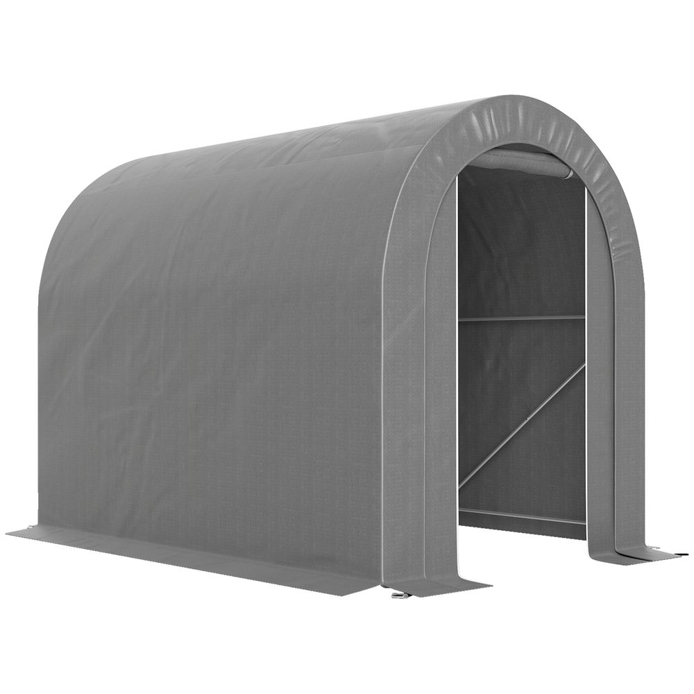 Abri de jardin rangement extérieur dim. 239l x 159l x 190h cm - porte zippée - acier galvanisé pe gris