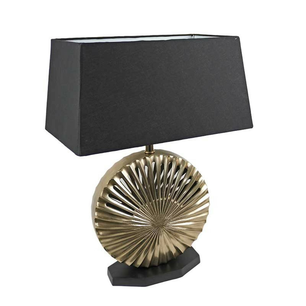 Lampe coquillage noir dorée 41x45x65xm