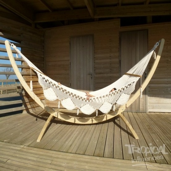 Support hamac maya king + hamac nica écru xl