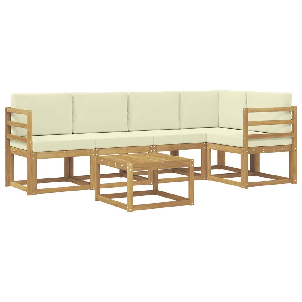 Ensemble de canapés d'extérieur 6 pc blanc et crème