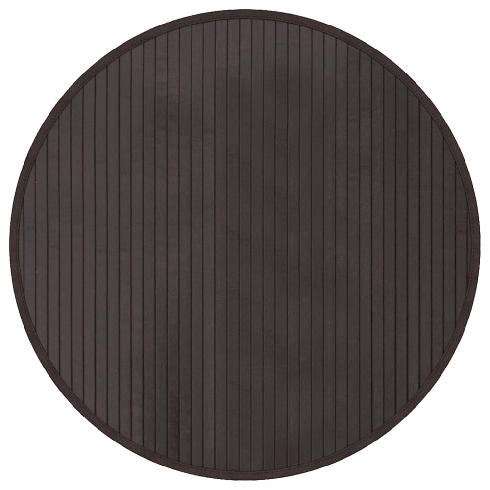 Tapis rond marron foncé 60 cm bambou