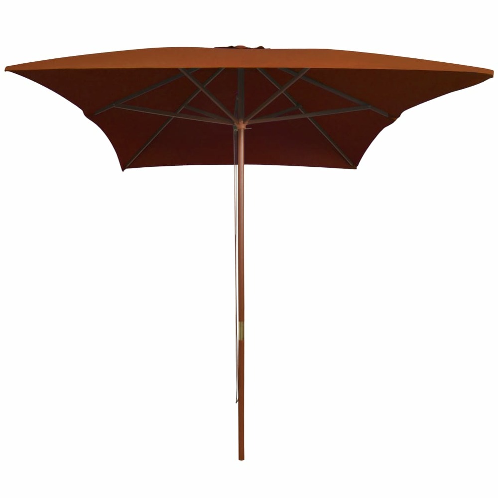 Parasol de jardin avec mât en bois terre cuite 200x300 cm