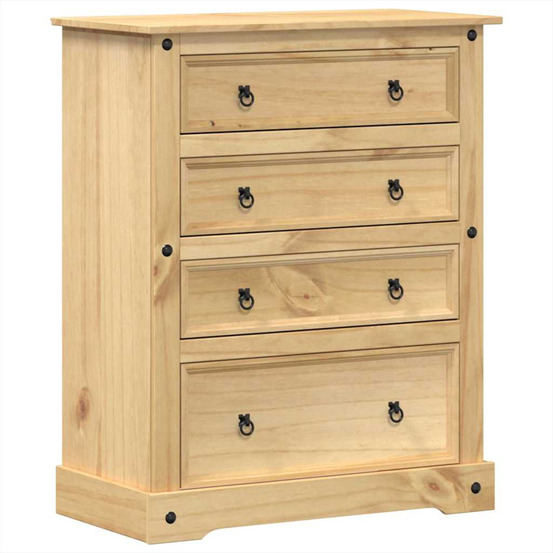 Commode corona 92x48x114 cm bois massif de pin