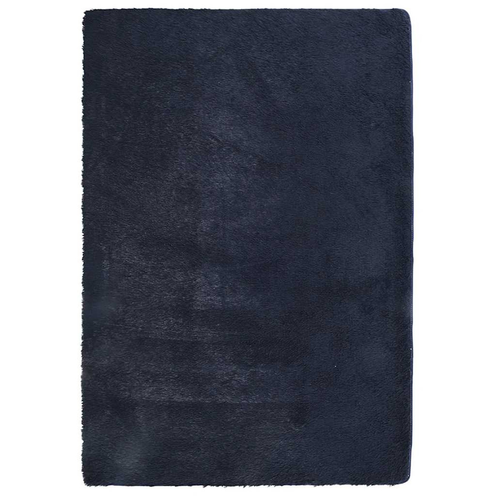 Tapis shaggy à poils longs navarra bleu marine 200x290 cm
