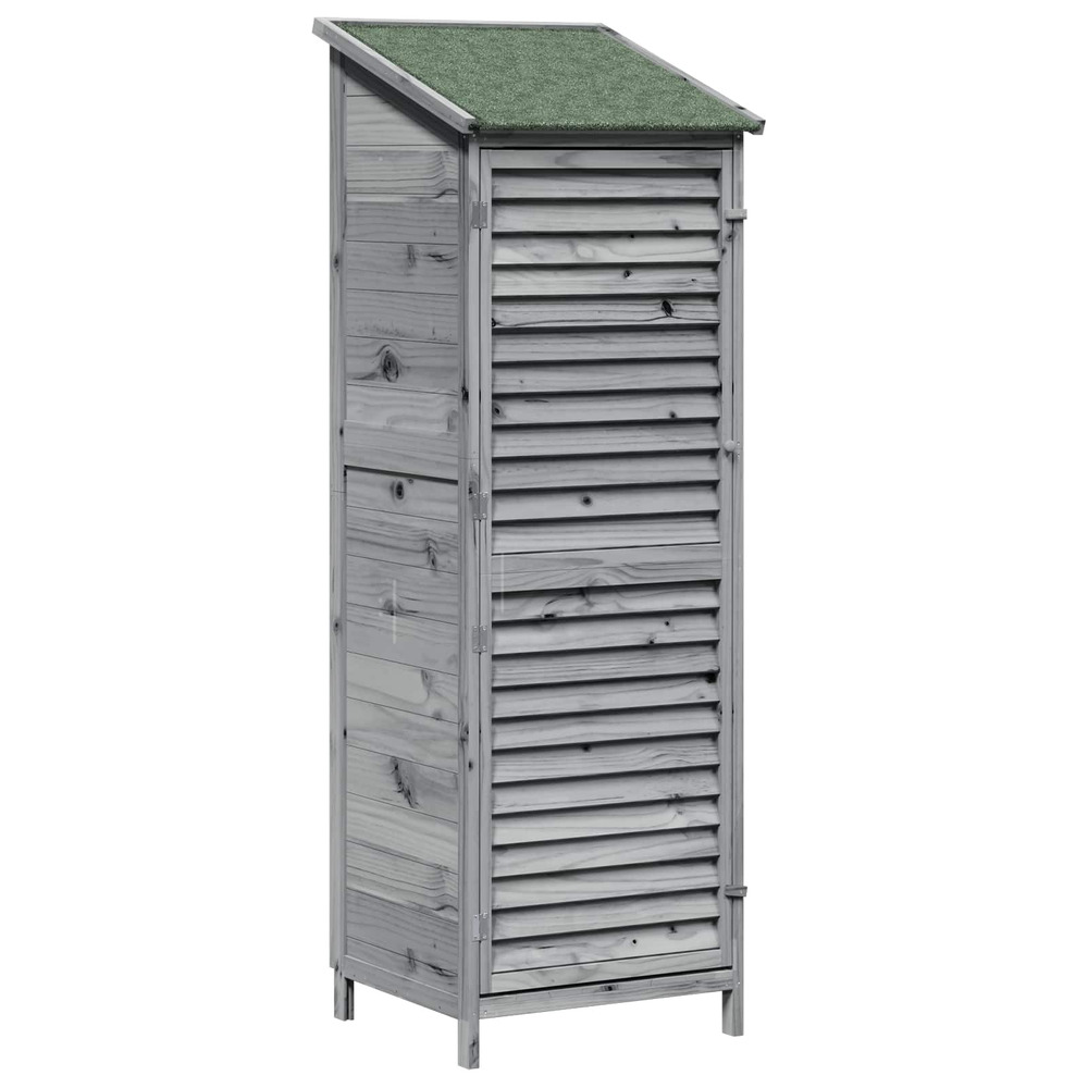Abri de jardin gris 59 x 56 x 176 cm bois de sapin massif