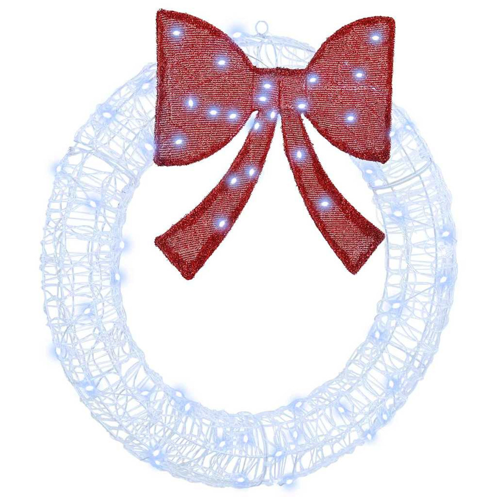 Couronne avec 60 led blanc froid 76 x 8.5 x 76 cm acrylique