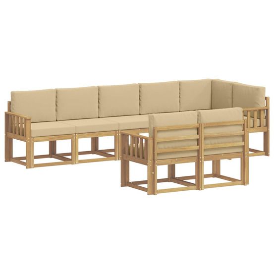Ensemble de canapés d'extérieur 8 pc blanc et beige polyester