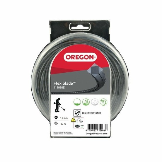 Fil débroussailleuse carré flexi-blade noir/gris ø3.5mm/27m oregon 111084e