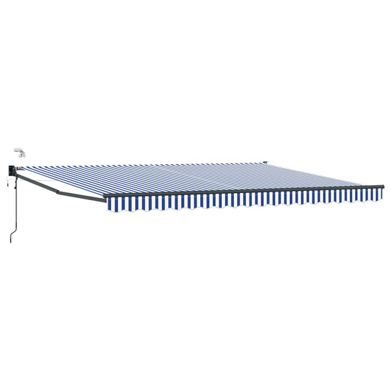 Auvent rétractable électrique bleu et blanc 4 x 2 m