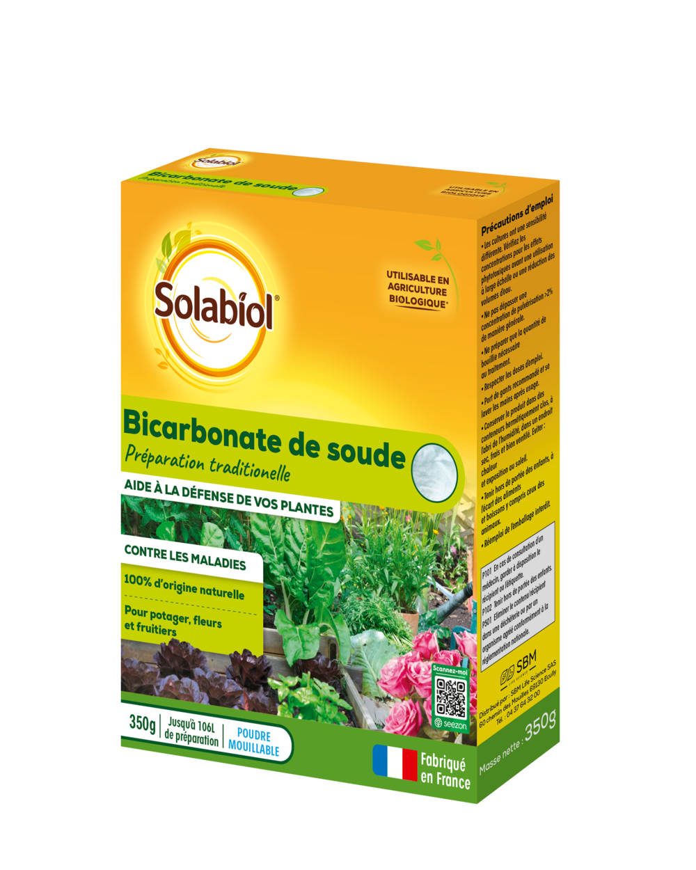 Sobicar350 - bicarbonate de soude- résistance végétal - etui 350g -lutte contre les maladies