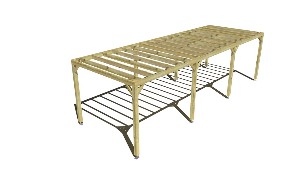 Pergola bois • 9m x 3m • indépendante • sens profondeur • livraison comprise
