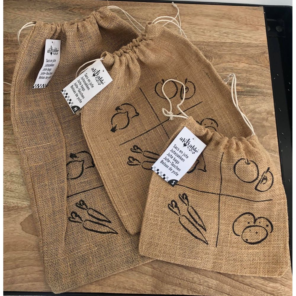 Sac en jute pour fruits et légumes (taille au choix)
