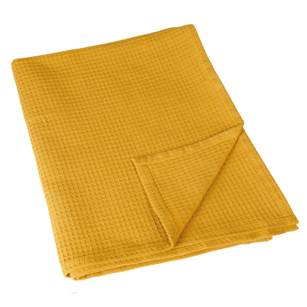Plaid nido d'ape giallo zafferano 125x180 cm | Mondial Tissus Plaid nido d'ape giallo zafferano 125x180 cm | Mondial Tissus