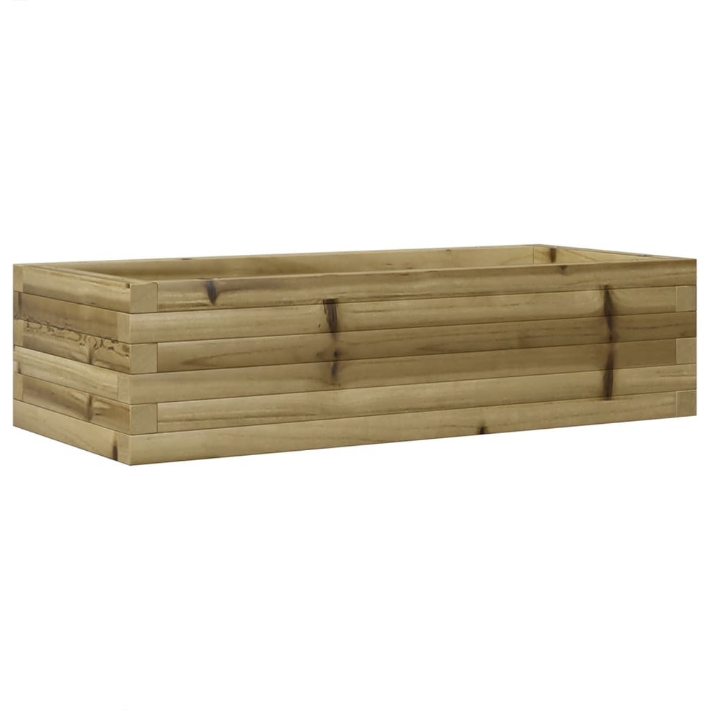 Jardinière bac lit surélevé plantes fleurs terrasse jardin 90 x 40 x 23 cm bois de pin imprégné marron