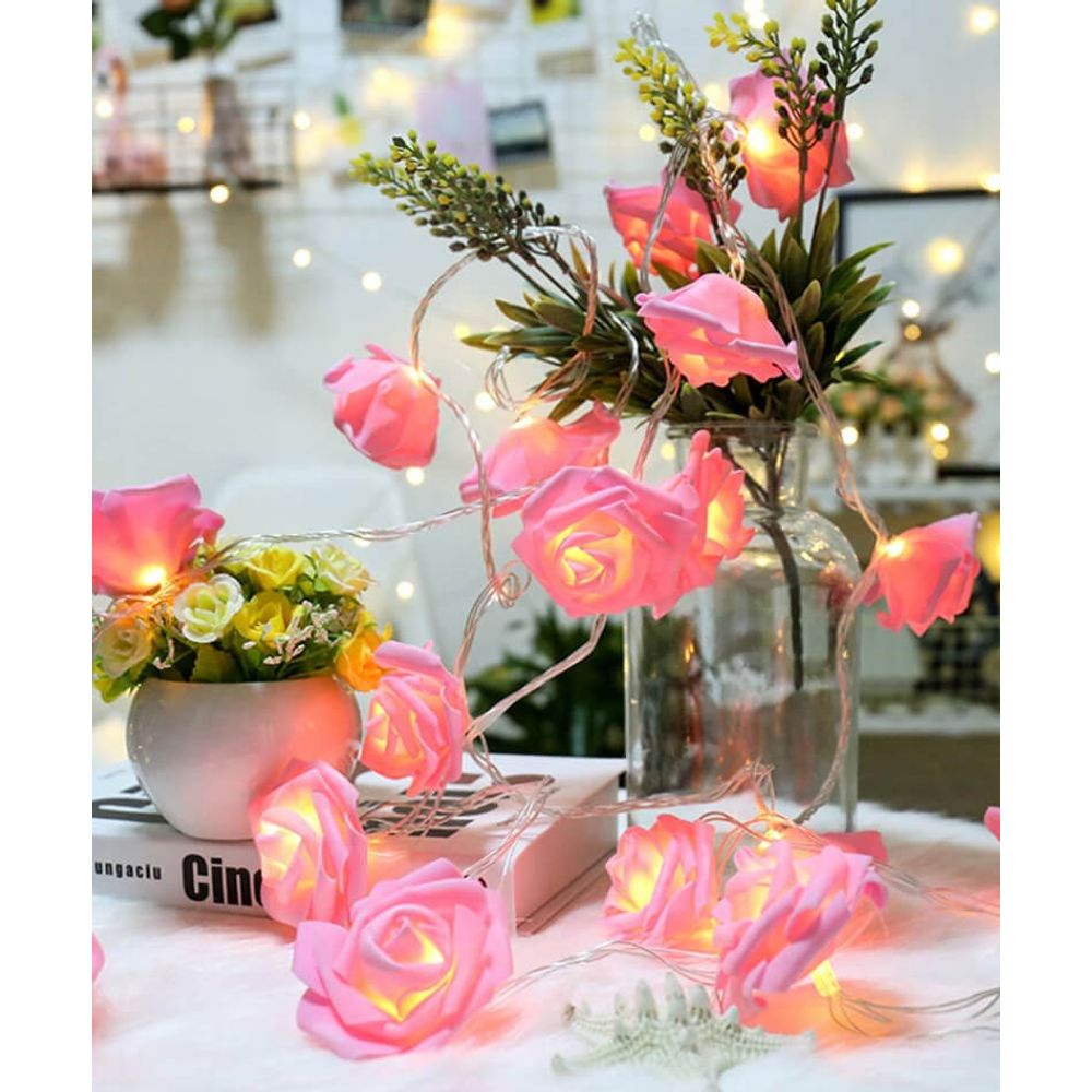Guirlande lumineuse - roses - 3m00 - piles