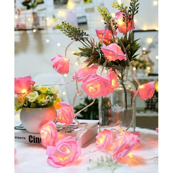 Guirlande lumineuse - roses - 3m00 - piles