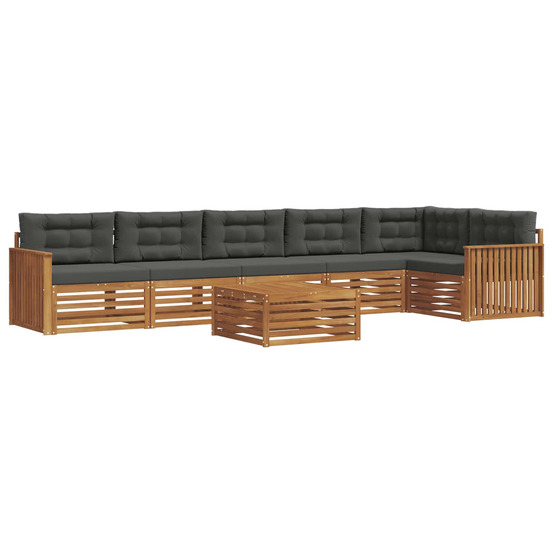 Ensemble de canapés d'extérieur 7 pcs naturel et anthracite