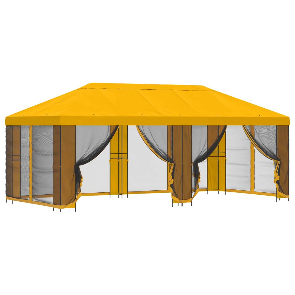 Abri de jardin avec parois 6 x 3 m jaune polyester et acier