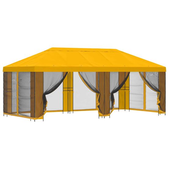 Abri de jardin avec parois 6 x 3 m jaune polyester et acier