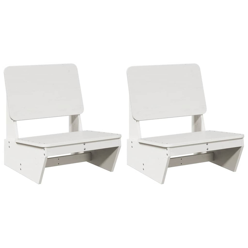 Chaises de jardin lot de 2 blanc 60x64x70,5 cm bois massif pin