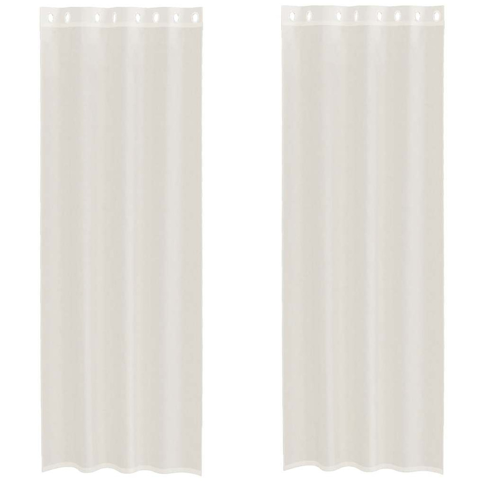Rideaux en voile avec œillets 2 pcs crème 140x260 cm