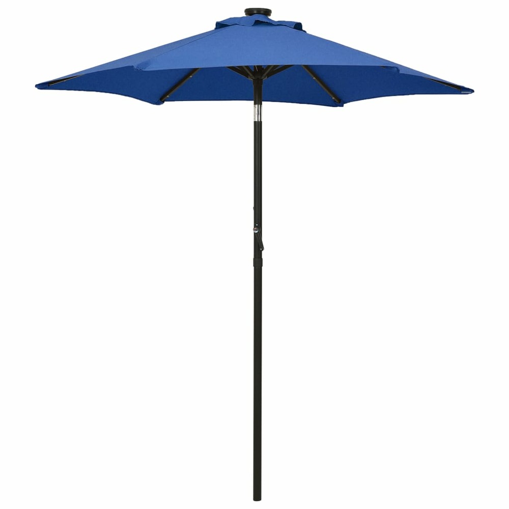 Parasol avec lumières led 200 x 211 cm aluminium bleu