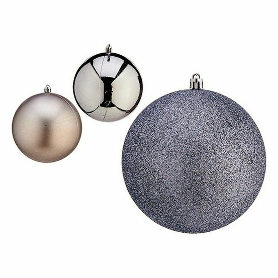 Boules de noël ø 12 cm argenté plastique 12 x 13 x 12 cm
