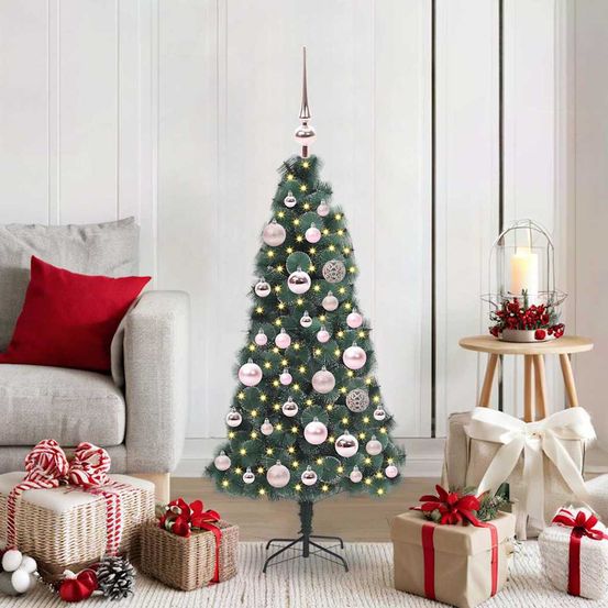 Sapin de noël artificiel 120 cm kit complet lumineux pour intérieur vert