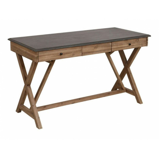 Bureau 3 tiroirs bois marron - horizon interior's