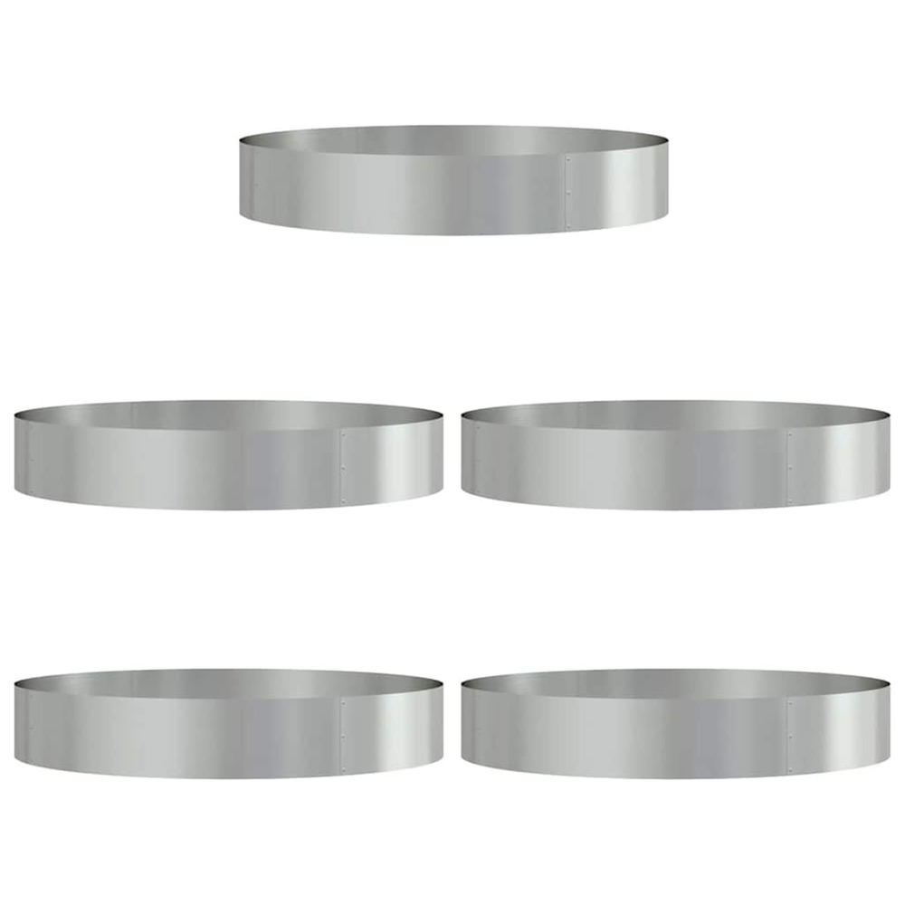 Pots de jardin 5 pcs argent 120 x 120 x 20 cm acier galvanisé