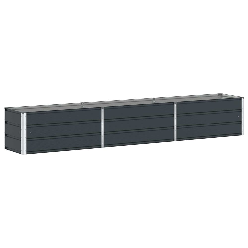 Jardinière d'extérieur anthracite 290 x 50 x 45 cm acier galvanisé
