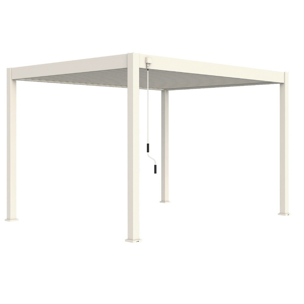 Pergola bioclimatique autoportante blanc - 300 x 400 x h. 258 cm