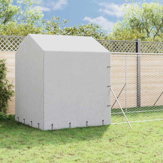 Enclos extérieur pour chien acier galvanisé avec toit et parois 2x10x2,5 m