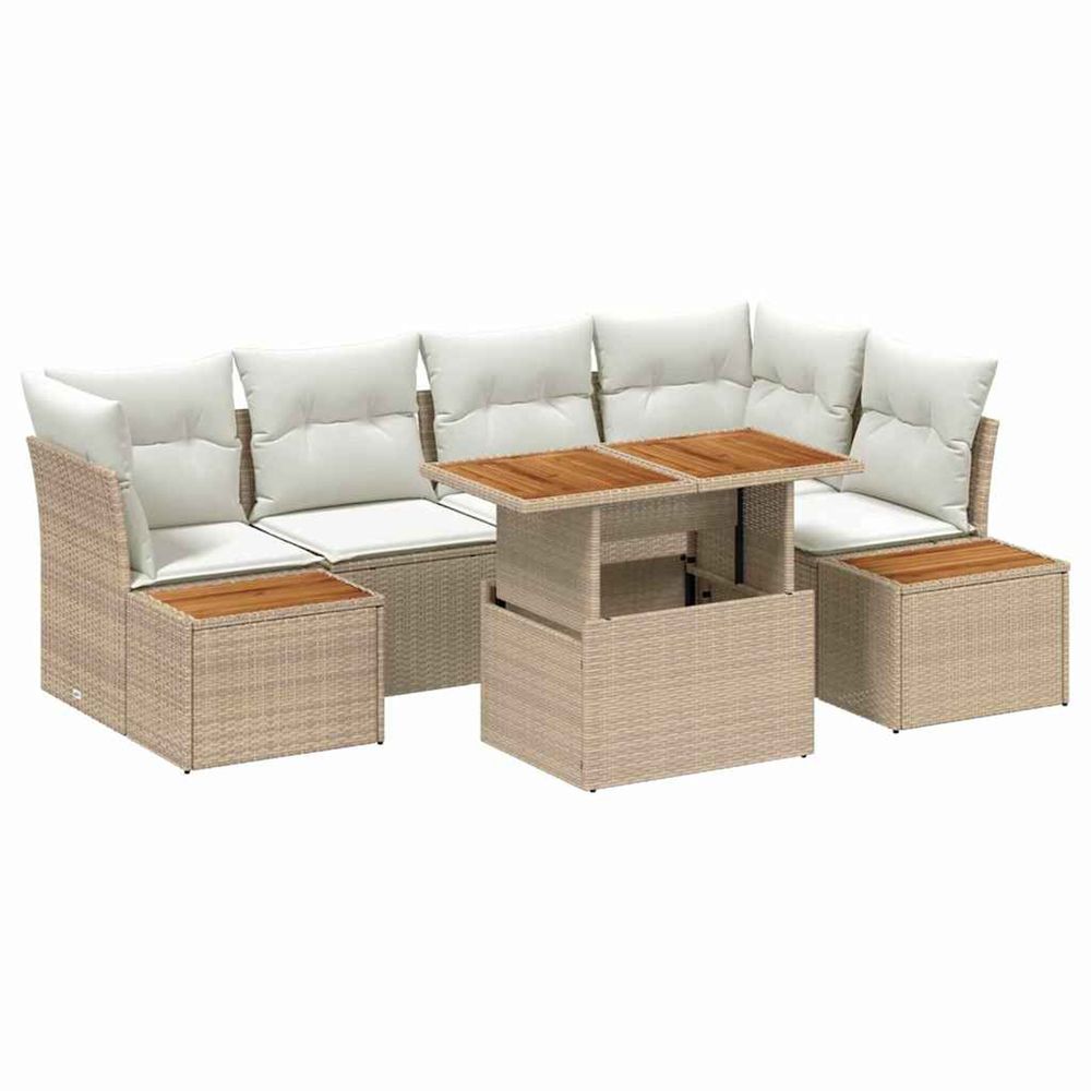 Ensemble de canapé de jardin 10 pc beige poly rotin