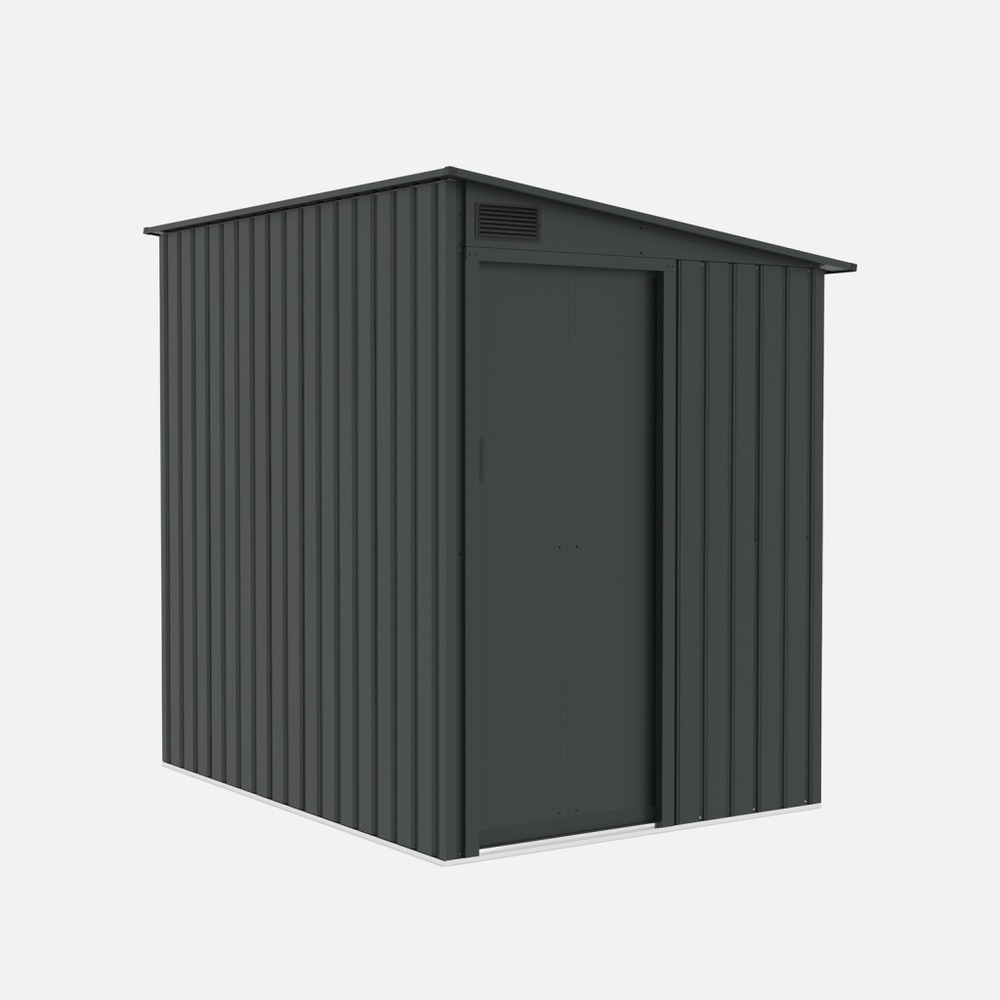 Abri de jardin adossable acier galvanisé 2,91m² avec porte coulissante et kit d'ancrage - bray