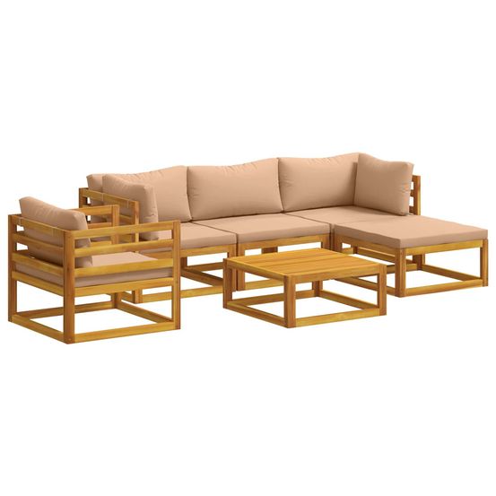 Ensemble de canapés 6 pc naturel bois d'acacia massif