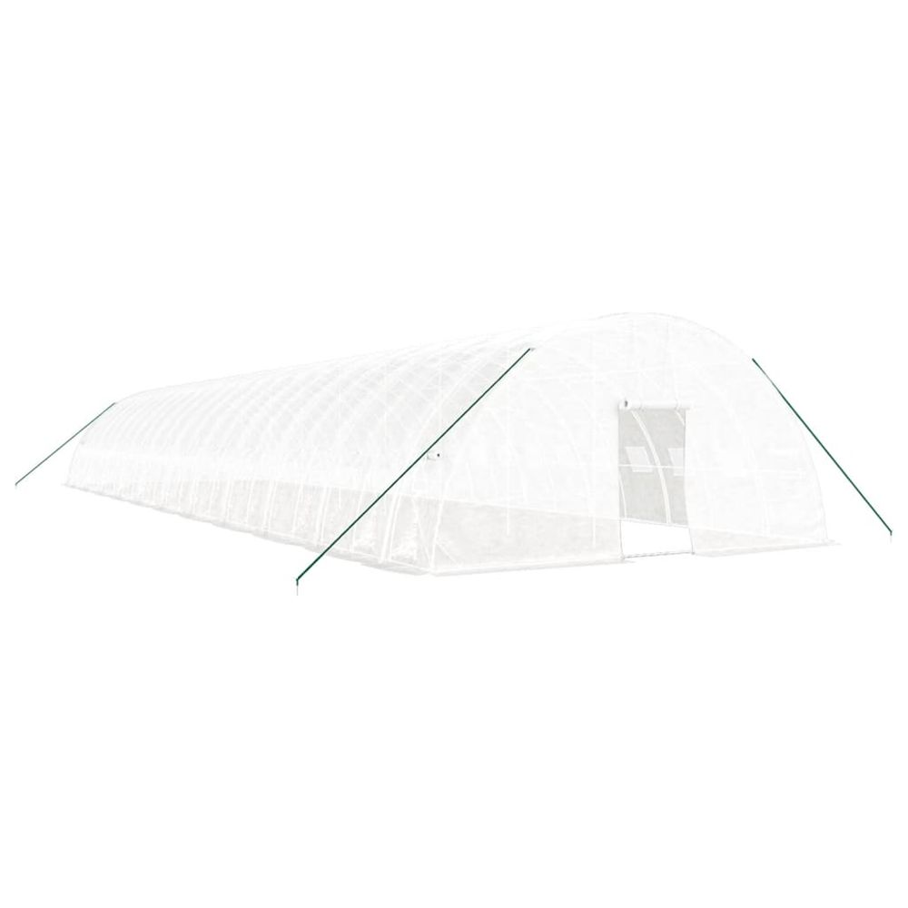 Serre avec cadre en acier blanc 132 m² 22x6x2,85 m