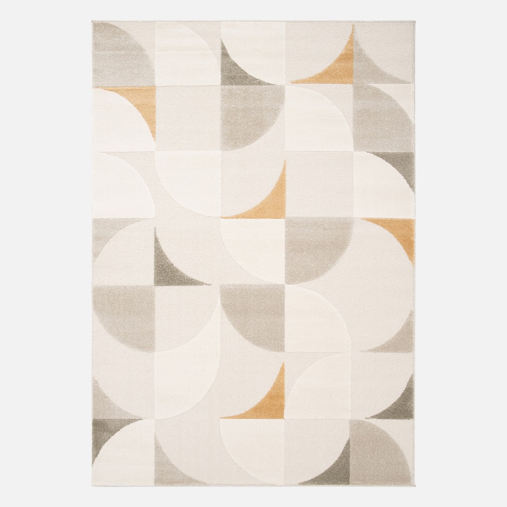 Tapis intérieur motifs rétro poils ras crème