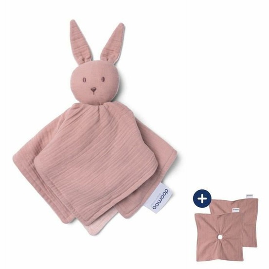 Doudou lapin réversible et réconfortant avec 2 corps - rose
