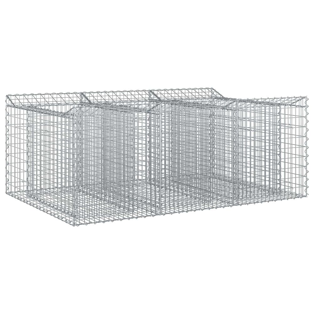 Lit surélevé gabion 150 x 100 x 60 cm acier galvanisé argenté